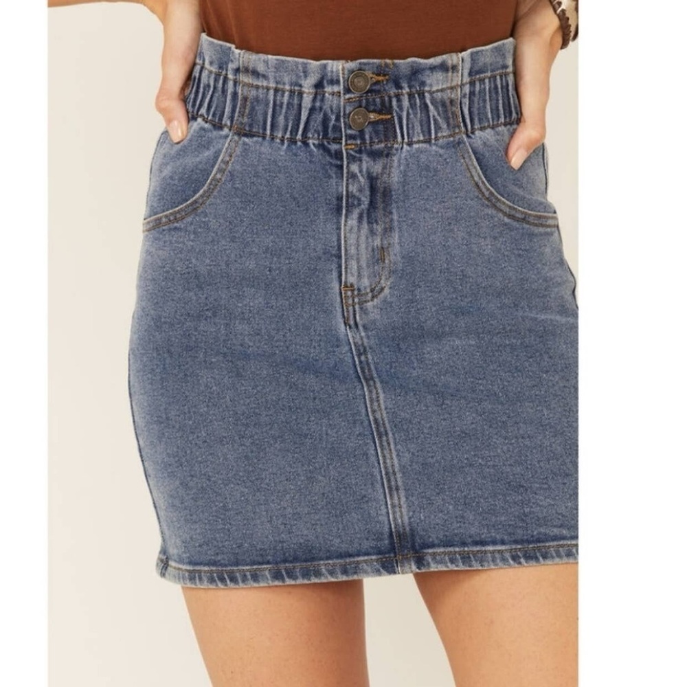 Wishlist Denim Jean Paperbag Skirt